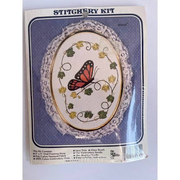 Vtg 1987 Monarch Butterfly Stitchery Kit The New Berlin Co 4" x 5" 30234 - Picture 1 of 3